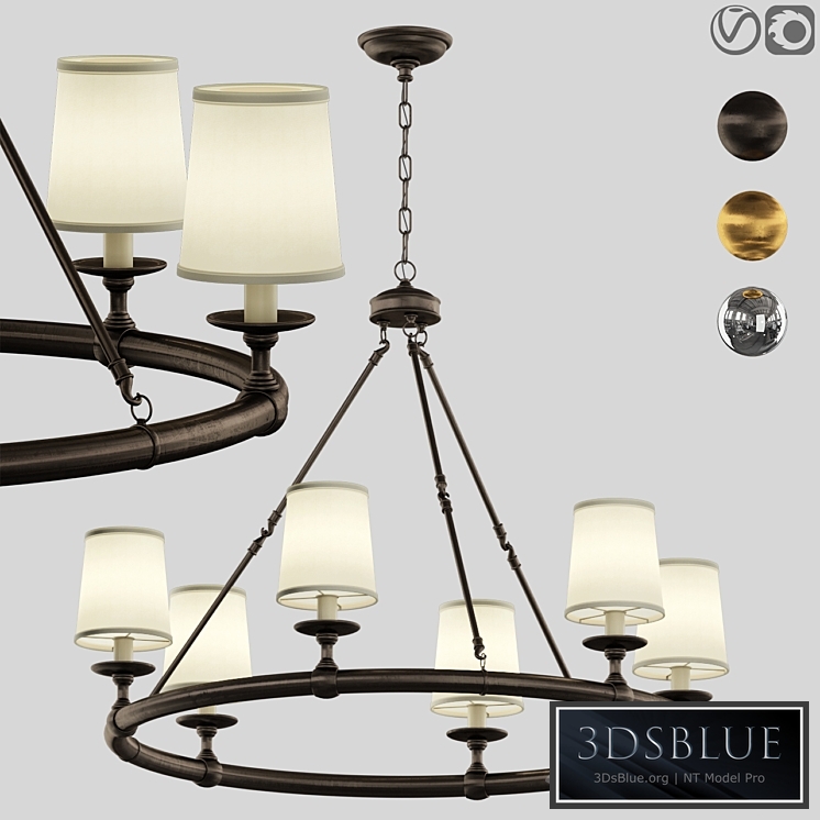 Devon round chandelier 6 light