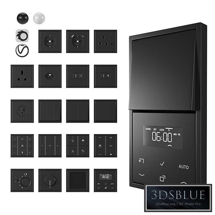 Jung LS 990 matt black and white