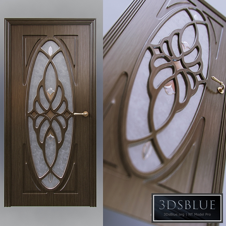 Classical door with stained glass