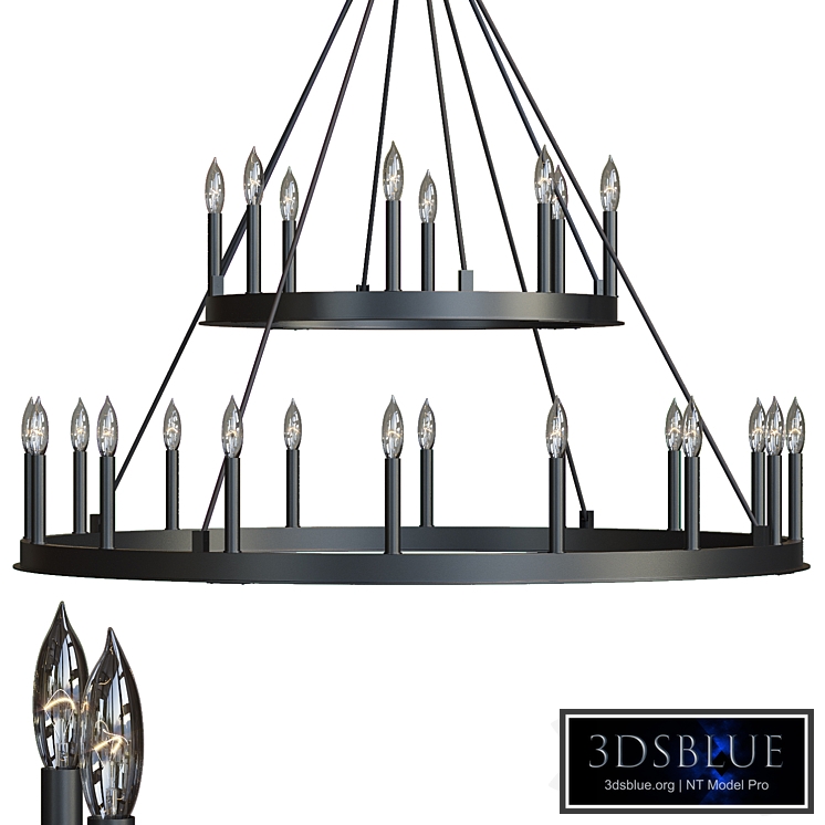 Minimalist Iron Ring Chandelier 24 Lamps