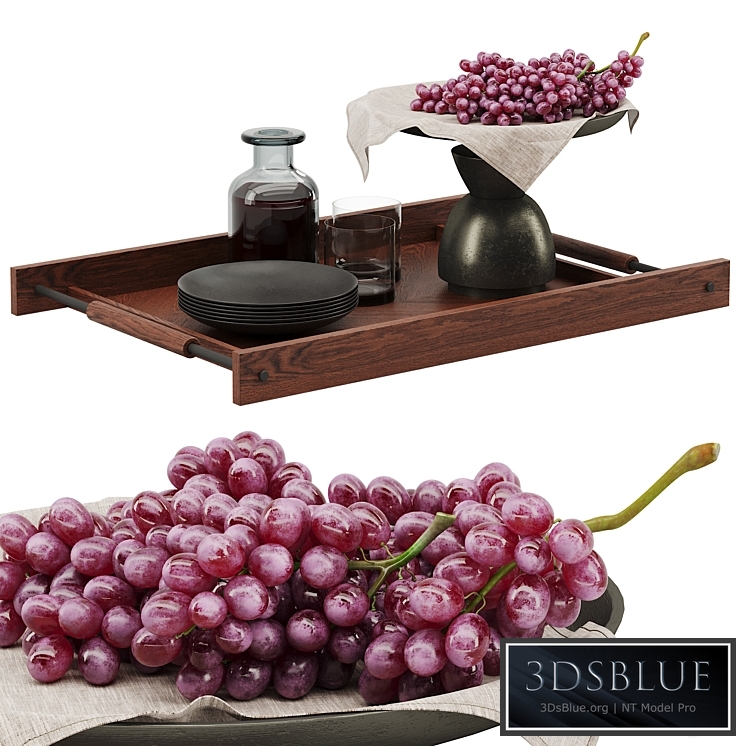 Decorative set with grapes