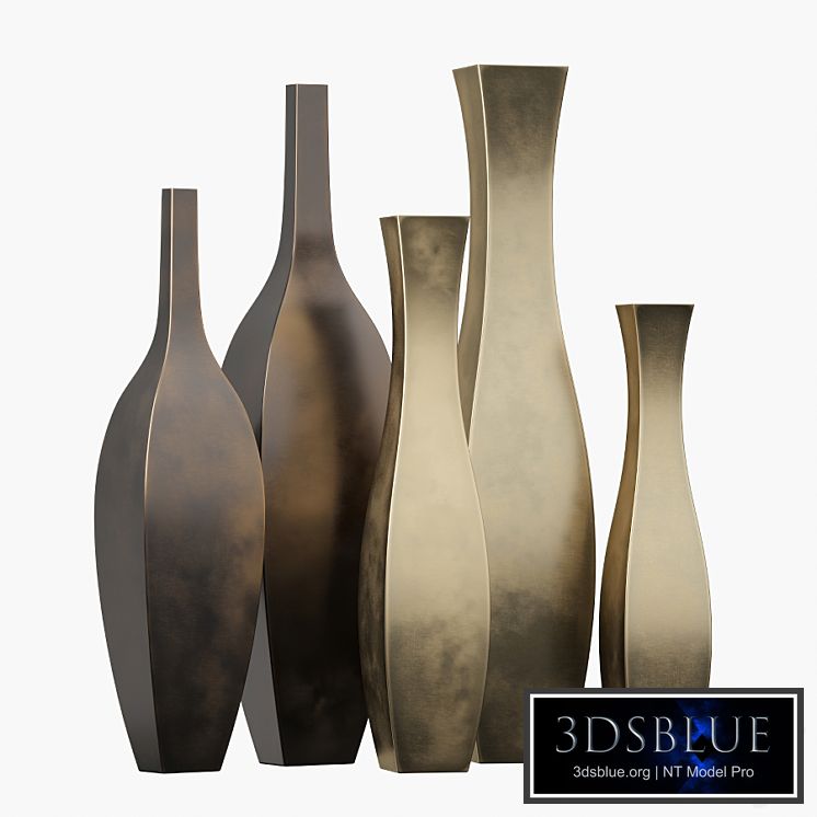 Tall metal vases