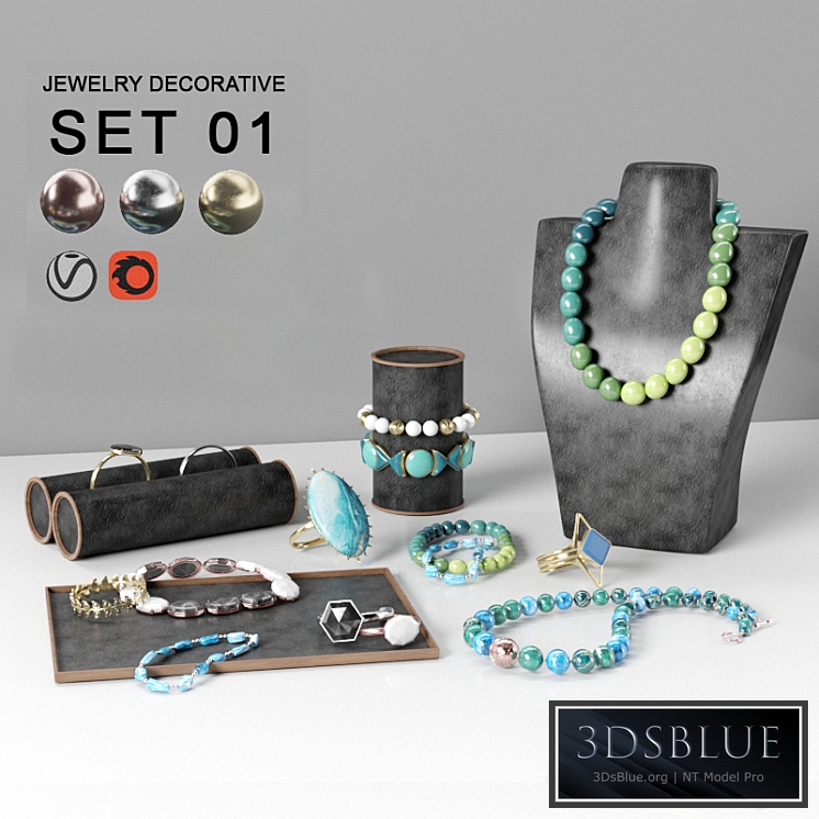necklaces and bracelets and jewelry accessory decorative set