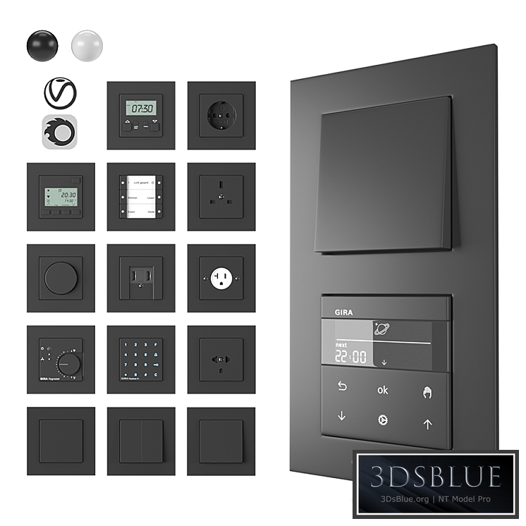 Electronics Gira E2 flat installation