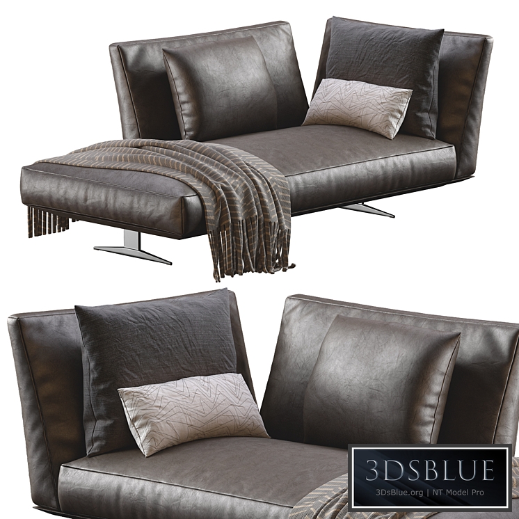 Chaise Lounge Evergreen Leather By Flexform