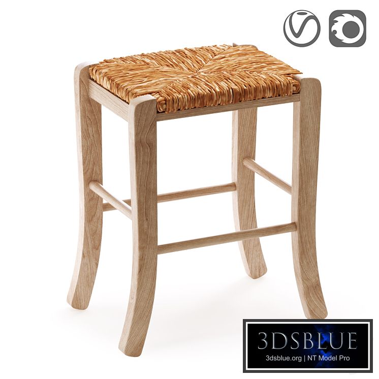 Solid beech stool, Perrine