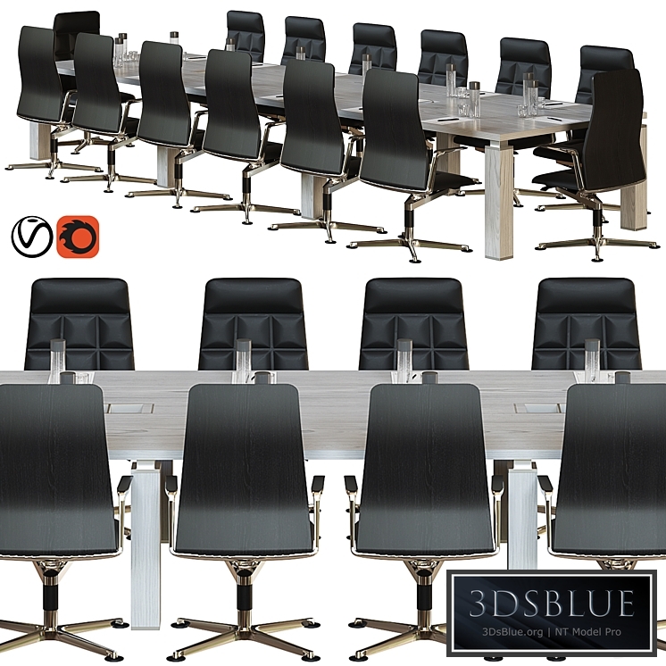 wooden conference table