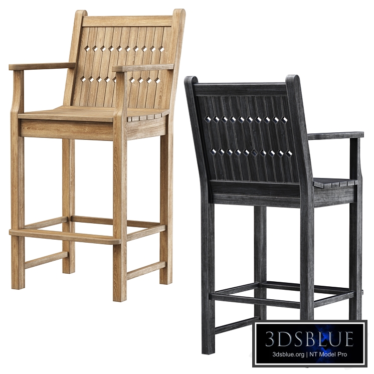 Chippendale Patio Bar stool / Wooden bar stool