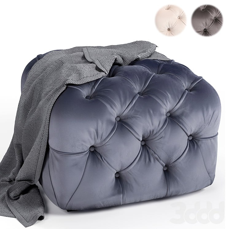 Pouf Pitted-Design Square Stool