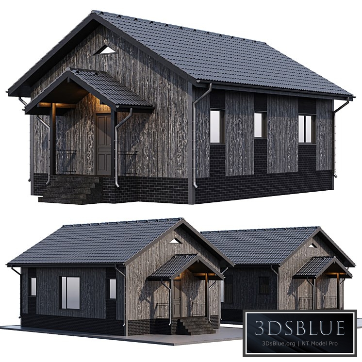 One-story wooden house