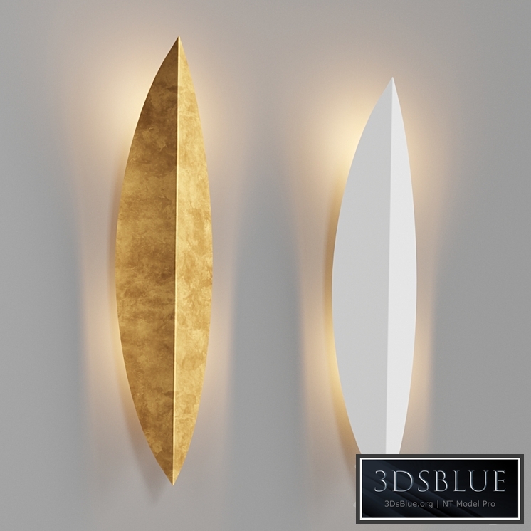 Loftconcept Art Deco Leaf Wall Lamp Gold and White