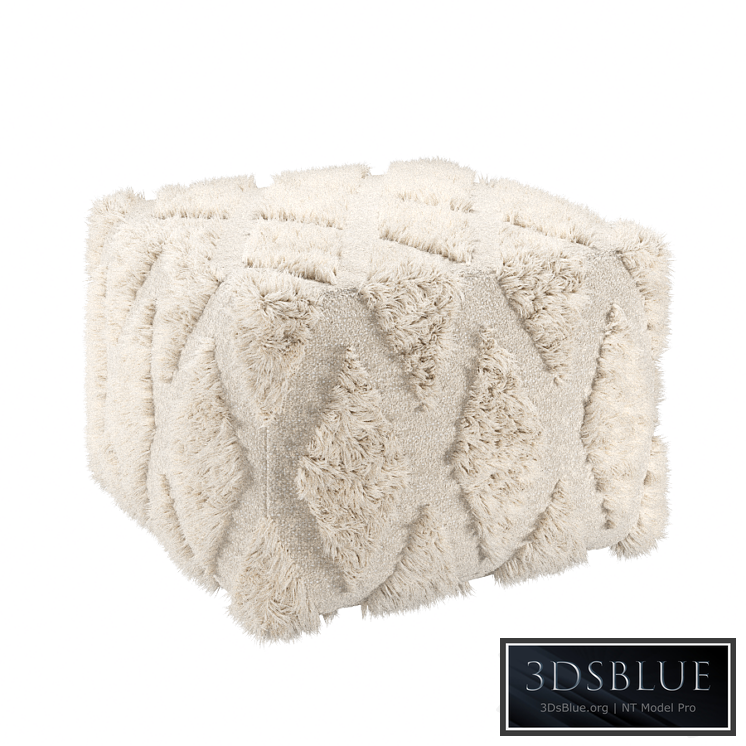 Fur pouf with "rhombus" urozor