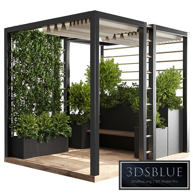 Landscape Furniture with Pergola and Roof garden 01