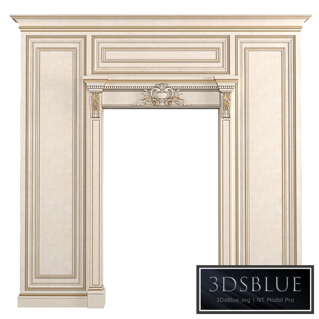 Classic Door Portal. Wall Panels.Arched Opening