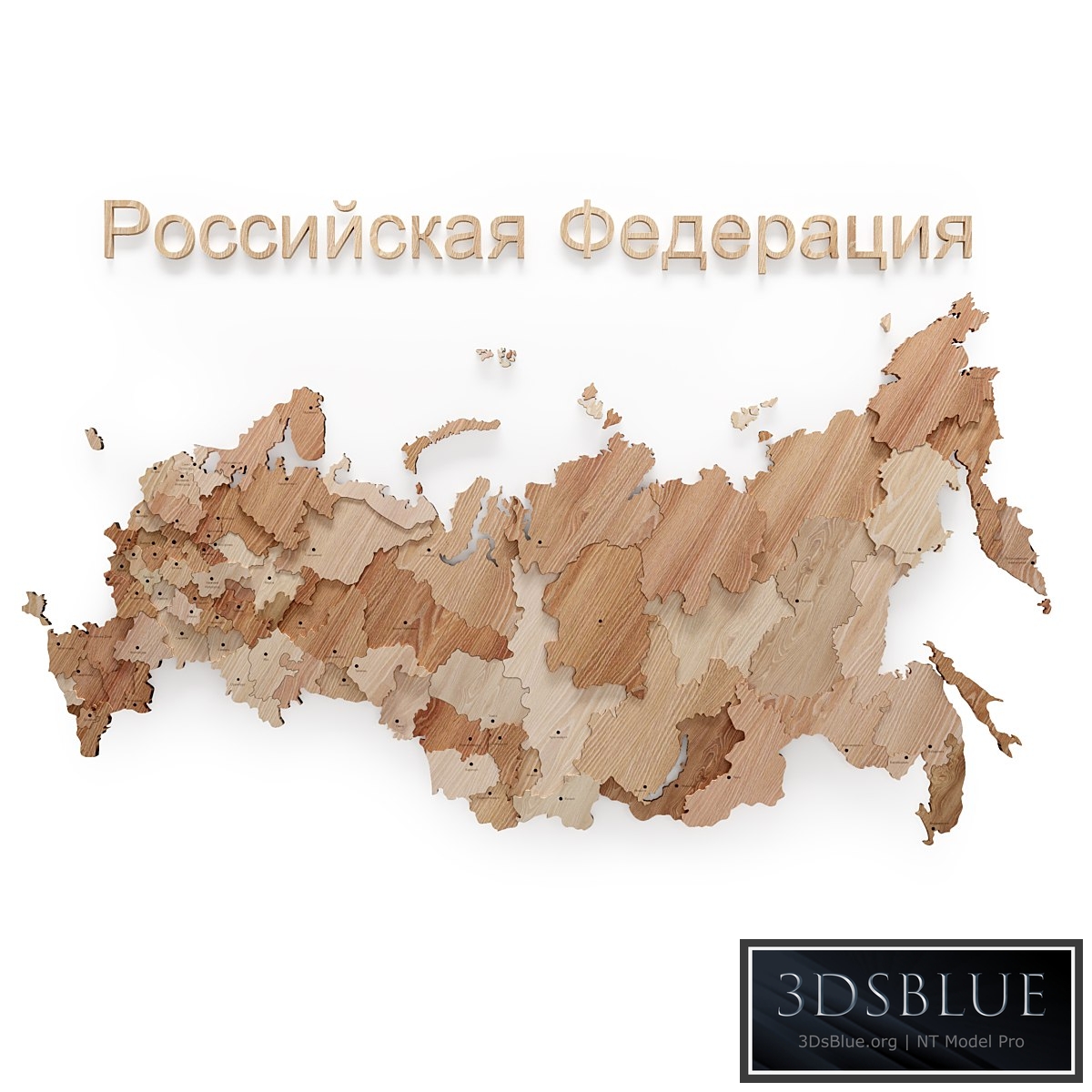 Wooden map of Russia