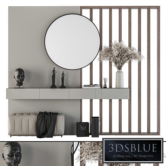 Hallway 12 - Gray and Wood Set