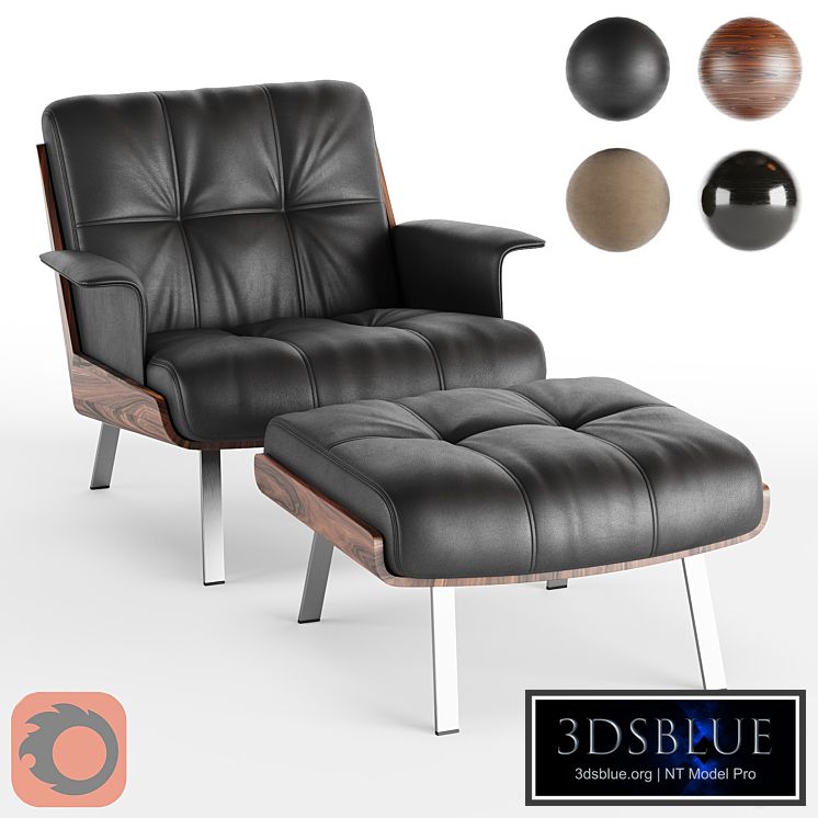 Leather armchair Minotti Daiki