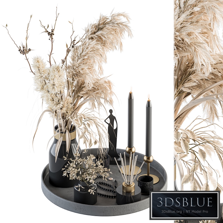 Decorative Set with Bouquet in Tray - Set 60