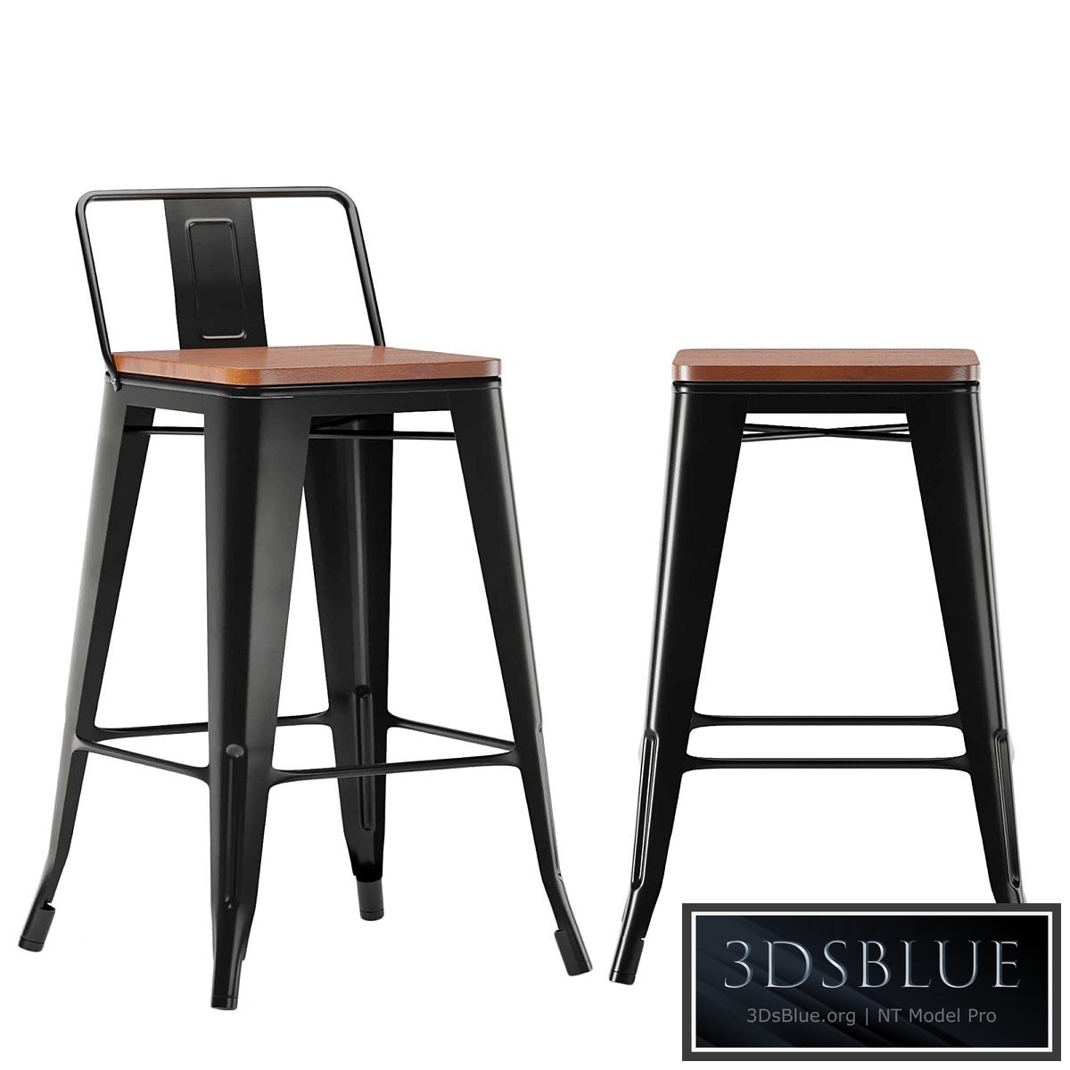 Bar chair Tolix wood