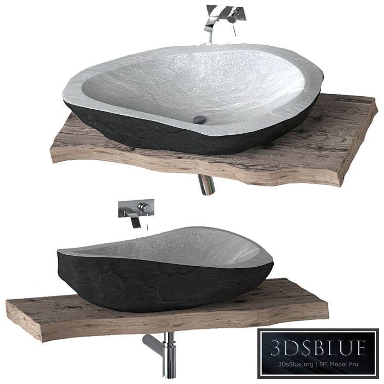 Stone washbasin with slab top