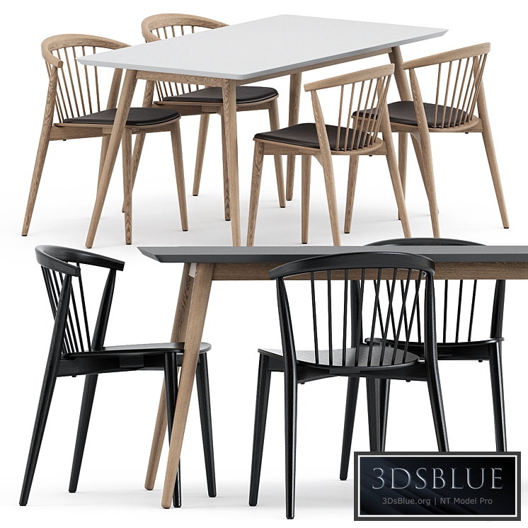 Newood light chair by Cappellini and Tell Dining Table by Bloomingville