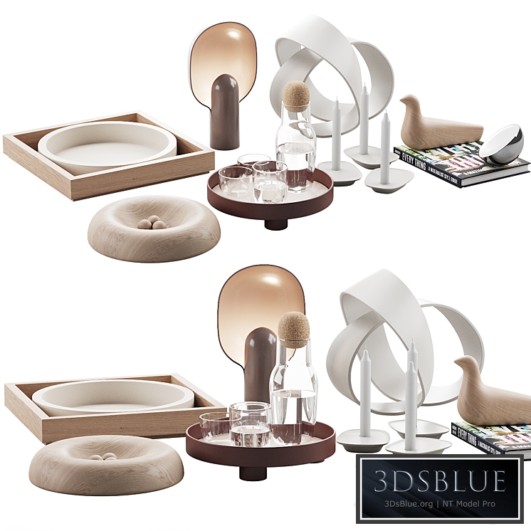 Living contemporary nature accessories decor set