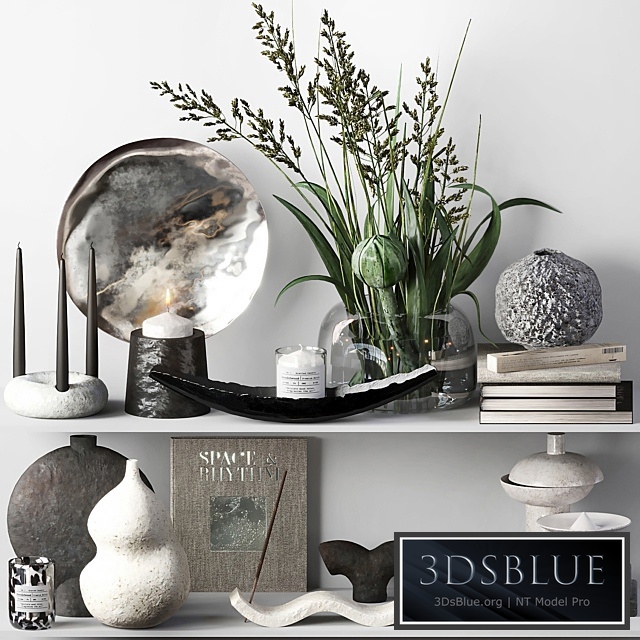 Decorative set 014 with Ceramic and bouquet