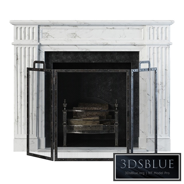 Classic fireplace white marble