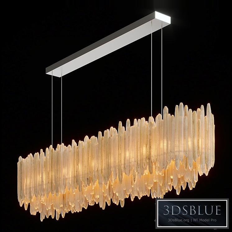 RH SELENITE CRYSTAL RECTANGULAR CHANDELIER 72 "