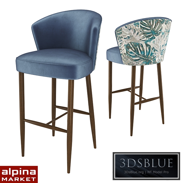 Upholstered bar chair ADONIS