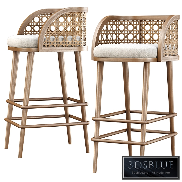 Rimma rattan bar stool DS67 / Wooden bar stool