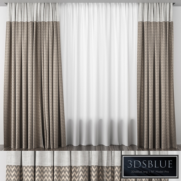 Curtains brown with gold