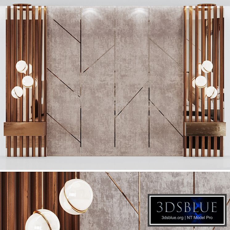 Headboard decoration with bedside tables