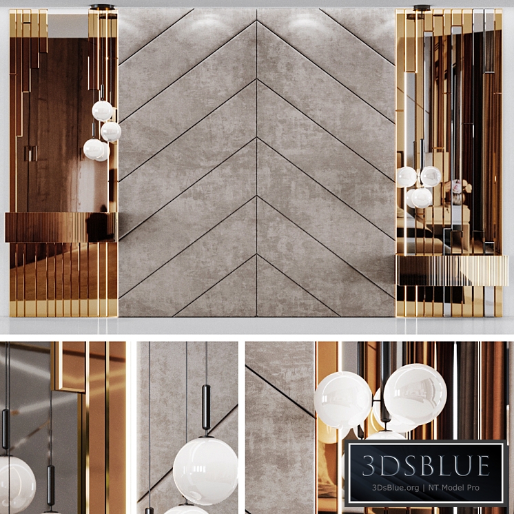 Composition of wall decoration in the bedroom