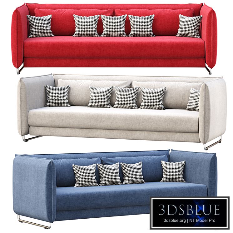 Sofa Metro by Softline / Three-seater fabric sofa