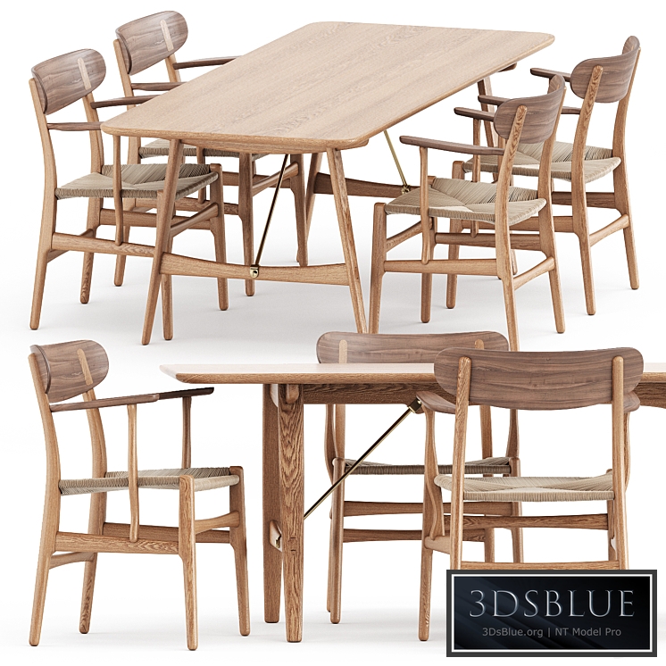 BM1160 hunting table, CH26 chair by Carl Hansen & Son