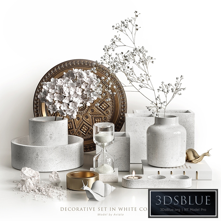 Decorative set in white colors
