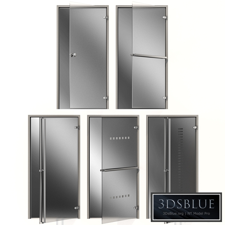 Glass metal swing door