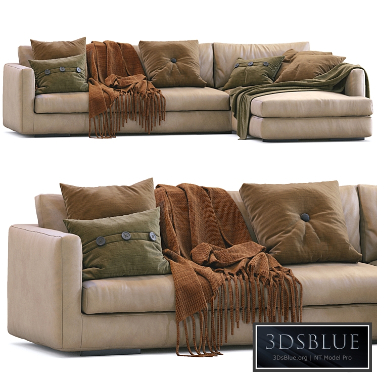 Flexform Leather Sofa MAGNUM