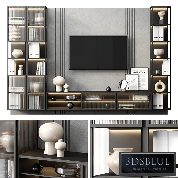 TV wall BLACK