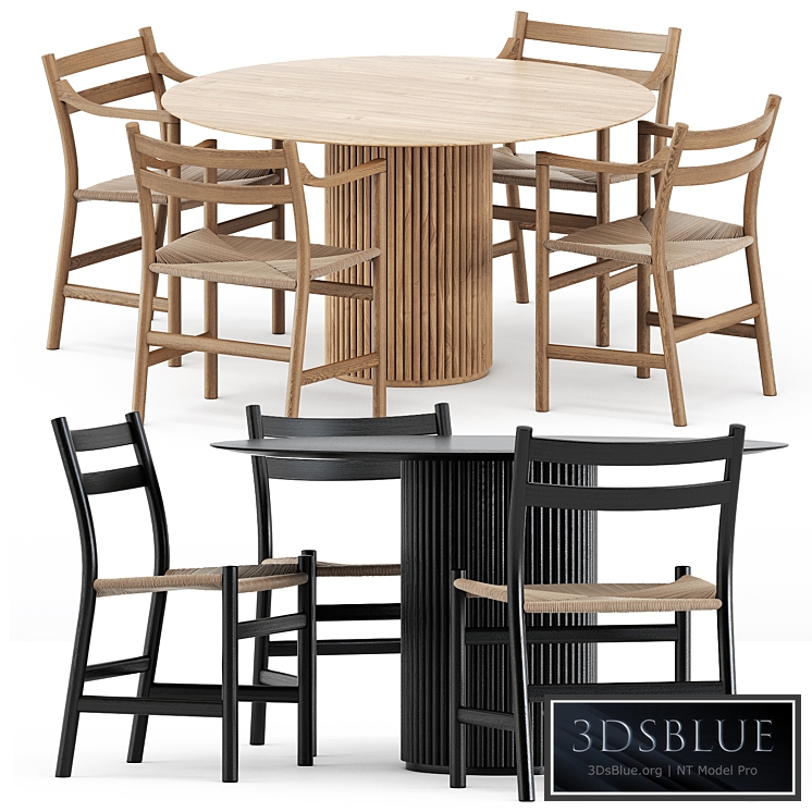 CH46 chair and CH47 chair by Carl Hansen & Son and Palais Royal table by Asplund