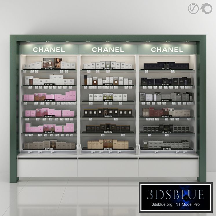 Trade rack with Chanel perfumery (VRay+Corona)