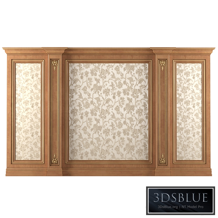 Wall wood boiserie paneling