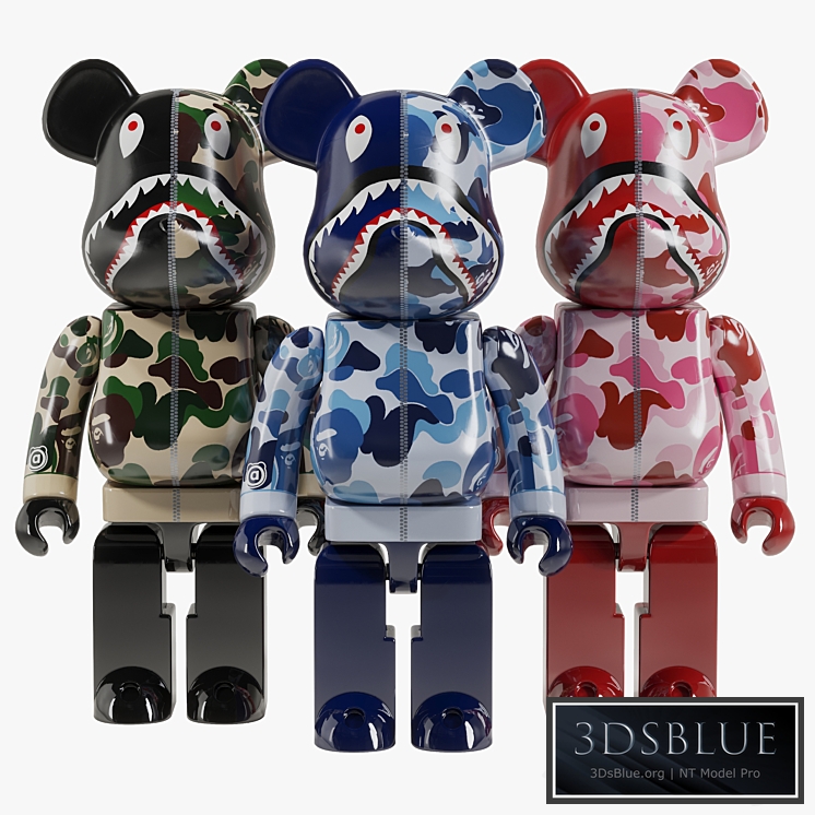 Bearbrick / Bape ABC Camo Shark