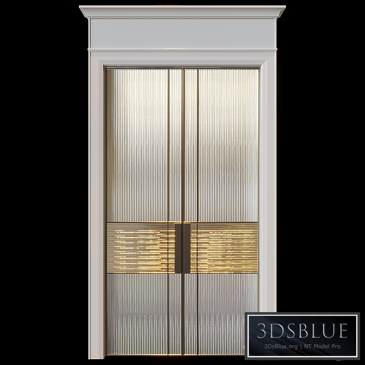 Interior door with stained glass