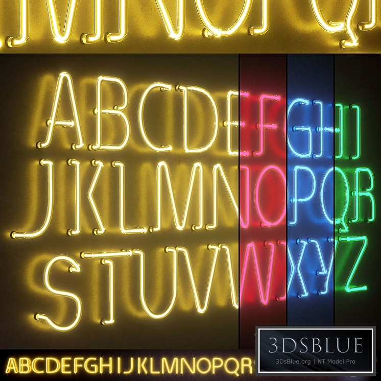 Light modules. Set 25. Neon Alphabet