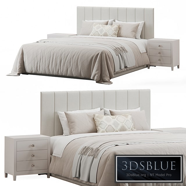 Striped Headboard Bed