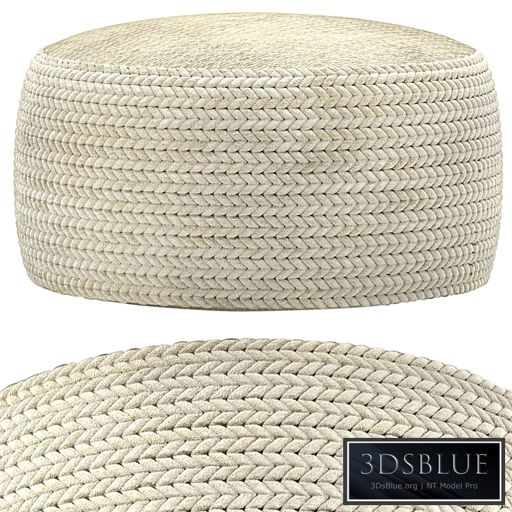 pouf Hira Natural Ivory Ottoman