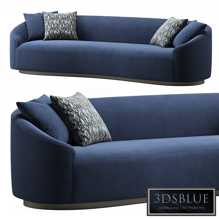 Turner Sofa Indigo Velvet Dark Walnut