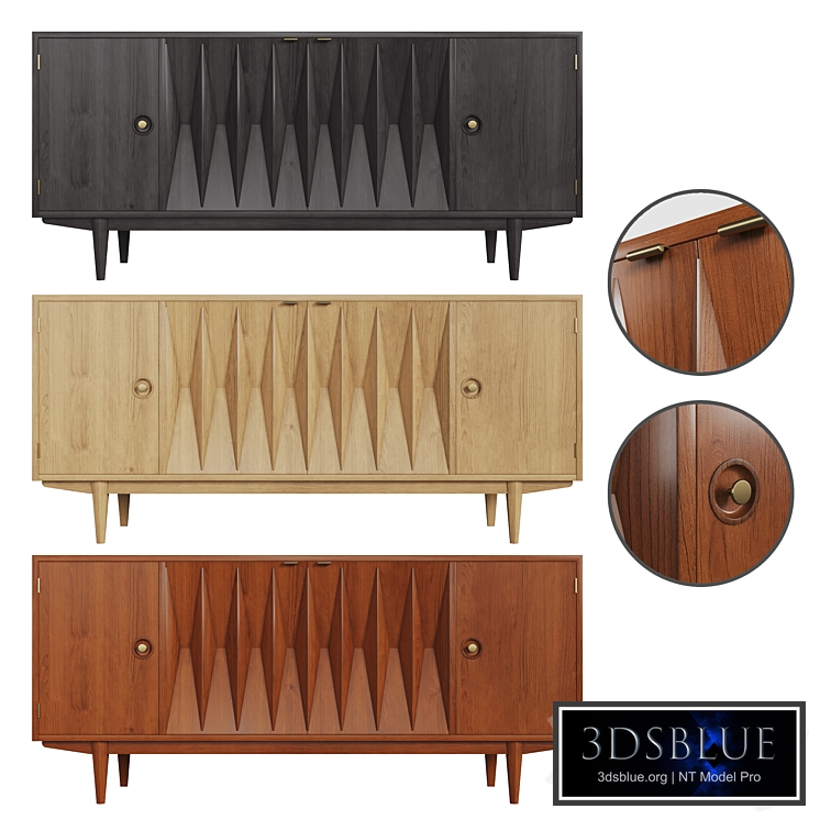 Mid Century Modern Walnut Buffet (3 Colors)